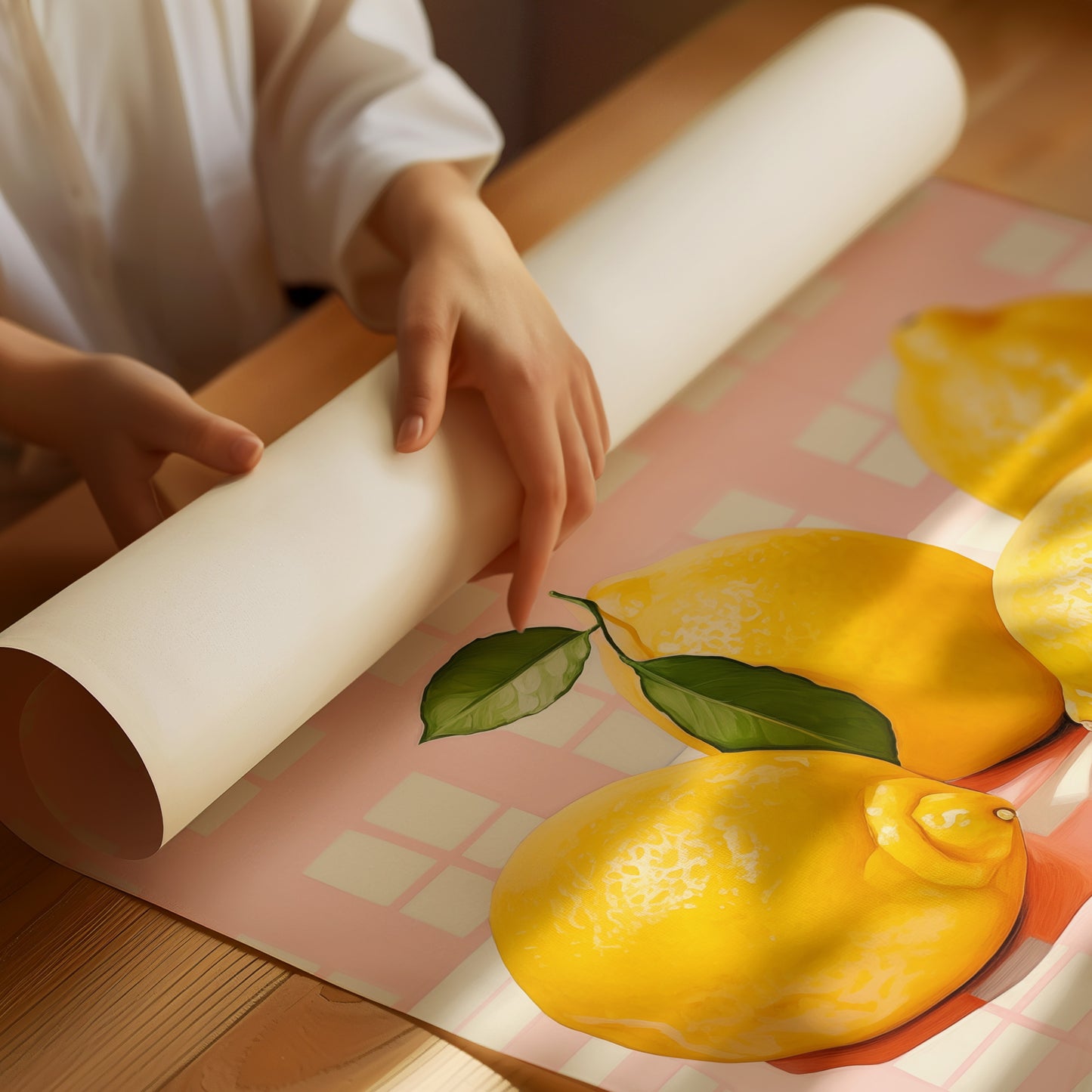 Lemons on Italian Table Cloth